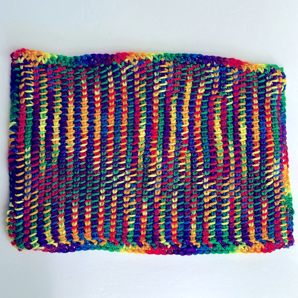 Crochet Rainbow Trivet Runner Mat Handmade Wall Decor Colorful Rectangular - Picture 1 of 9